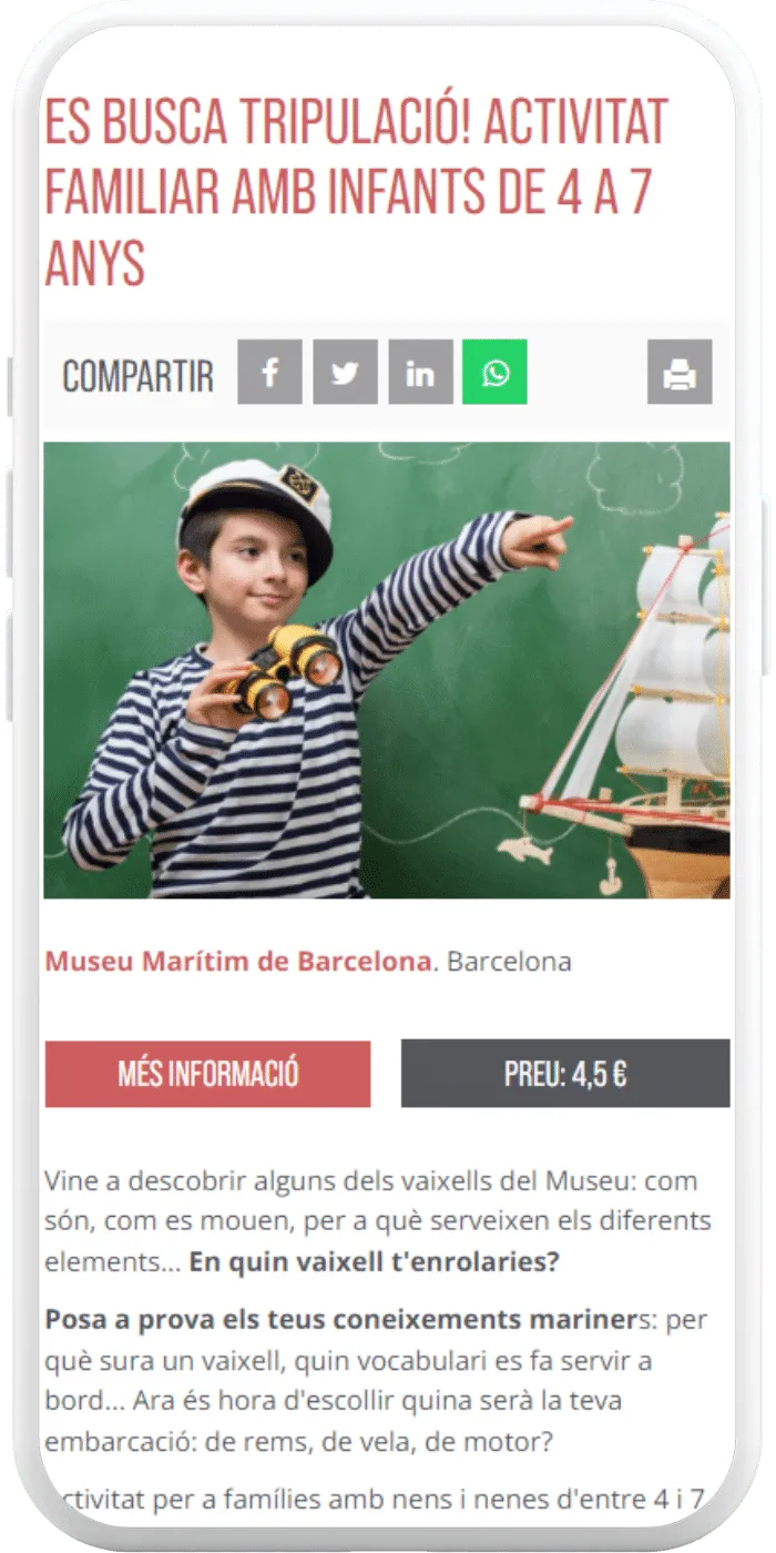 Exemple de contingut promocional en mòbil